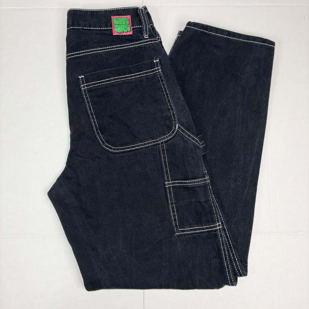 Empyre Tori Black Carpenter Jeans Contrast Stitch Skater Denim Women's Size 4